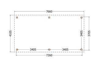 Plat dak constructie | pergola | 766x411cm