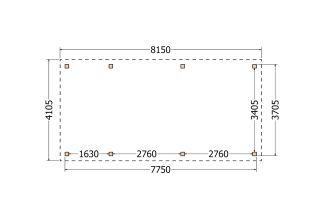 Plat dak constructie | pergola | 815x411cm
