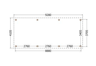 Plat dak constructie | pergola | 928x411cm