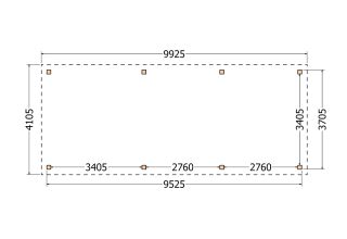 Plat dak constructie | pergola | 993x411cm