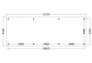Plat dak constructie | pergola | 1122x411cm