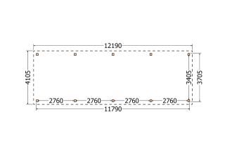 Plat dak constructie | pergola | 1219x411cm
