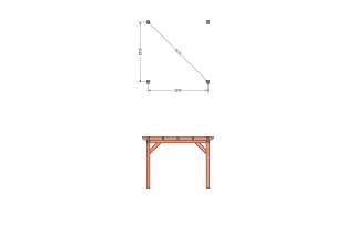 Aanbouwveranda constructie | pergola | 346x326cm