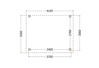 Aanbouwveranda constructie | pergola | 411x326cm