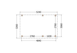 Aanbouwveranda constructie | pergola | 524x326cm rechts