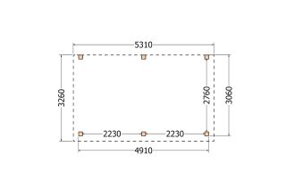 Aanbouwveranda constructie | pergola | 531x326cm