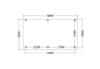 Aanbouwveranda constructie | pergola | 584x326cm