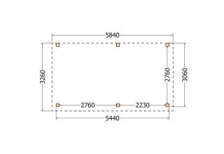Aanbouwveranda constructie | pergola | 584x326cm