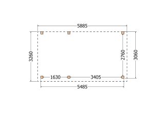 Aanbouwveranda constructie | pergola | 649x346cm