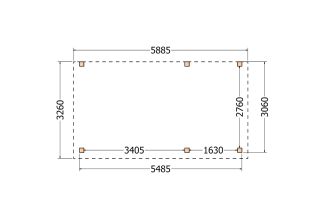 Aanbouwveranda constructie | pergola | 702x346cm