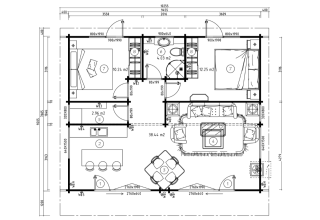 De Hoeve Houten Vakantiehuis Viken 70 | 1026cm x 920cm