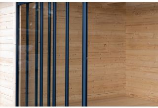 De Hoeve model Lisse ALU 44 F met ingebouwde sauna | 5,1 x 5,1 m