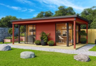 Lasita Maja Tuinhuis Domeo 3 Loggia Swedenred/Anthracite