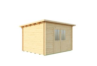 Tuinhuis Sleeuwijk platdak dubbele deur 4D | 2,7 x 3,3 m