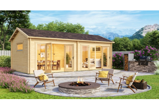De Hoeve Houten Huis Jara 70-B 70mm | 840x440cm
