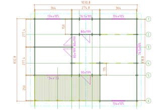 Gardenhouse24 Houten Huis Zara 70mm | 833x1031cm