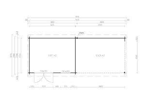 De Hoeve tuinhuis Gent 28 C | 7,6x2,8m 28 mm