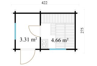 De Hoeve Sauna Met Kleedkamer Oslo 70 | 382cm x 235cm