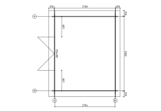 Tuinhuis Sleeuwijk platdak dubbele deur 4D | 2,7 x 3,3 m