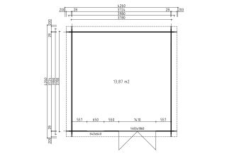 De Hoeve tuinberging model Sluis 28 F | 3,8 x 3,8 m - 28 mm