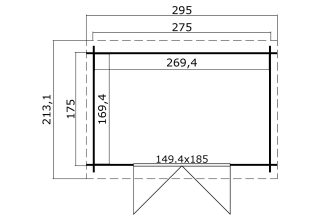 Outdoor Life Blokhut Nadia 275x175 Carbon Grey