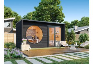De Hoeve design Tuinkantoor  M | 8.2m2 | 2.5 x 4.5m zwart