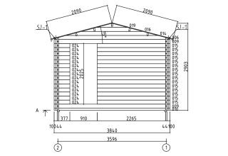 De Hoeve Tuinkantoor Mandal 44 | 878cm x 364cm 