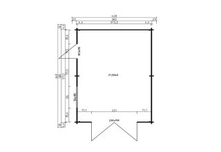 De Hoeve Houten Garage Pjotr 44 B | 580cm x 382cm