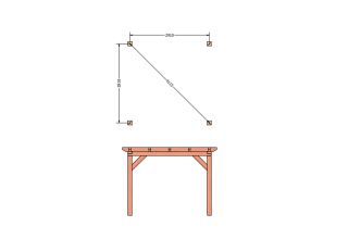 Plat dak constructie | pergola |  346x346cm