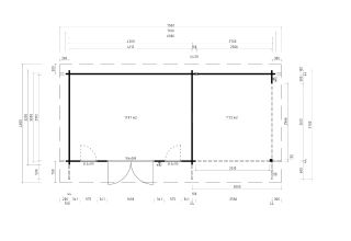 De Hoeve tuinkamer met veranda Leerdam 44 B + TC | 6,9x3m 44 mm
