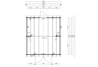 De Hoeve Houten Garage Rhan 70 | 480cm x 538cm 
