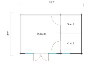 De Hoeve 3-kamer houten hut Ritthem 44 | 6,3 m x 4,1 m