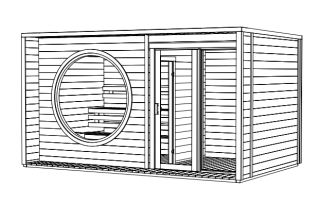 De Hoeve box sauna Teylingen L | 9.5m2 | 2.8 x 4.5m