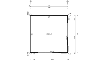De Hoeve model Lisse ALU 44 F met ingebouwde sauna | 5,1 x 5,1 m