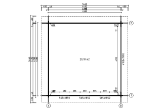 De Hoeve tuinhuis Met Vouwdeuren Sassenheim 44 | 4,9 x 4,9 m 44 mm