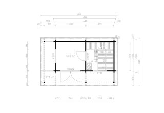 De Hoeve Tuinsauna Rygge 70 | 545cm x 342cm