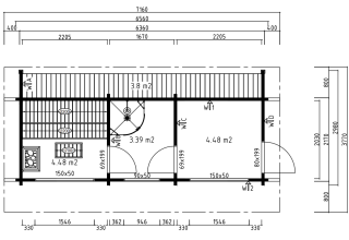 De Hoeve Saunacabine Boden 70 B | 636cm x 298cm 