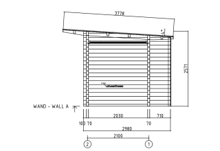 De Hoeve Saunacabine Boden 70 B | 636cm x 298cm 